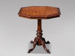 19th Century Victorian Period Walnut Parquetry Tilt-Top Side Table