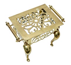 19th Century Victorian Pierced Brass Trivet Footman