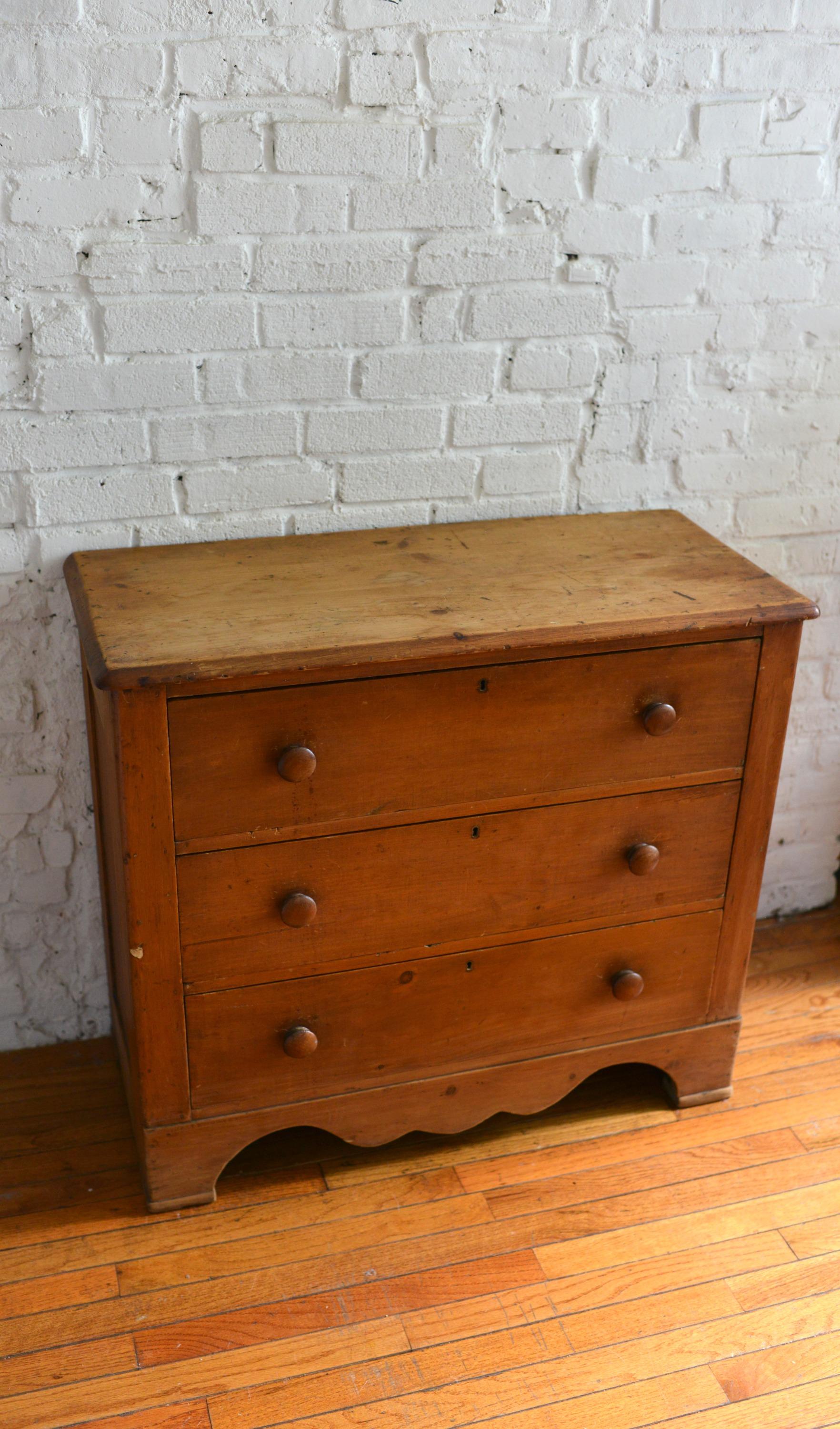 19th Century Victorian Pine Chest of Drawers 1