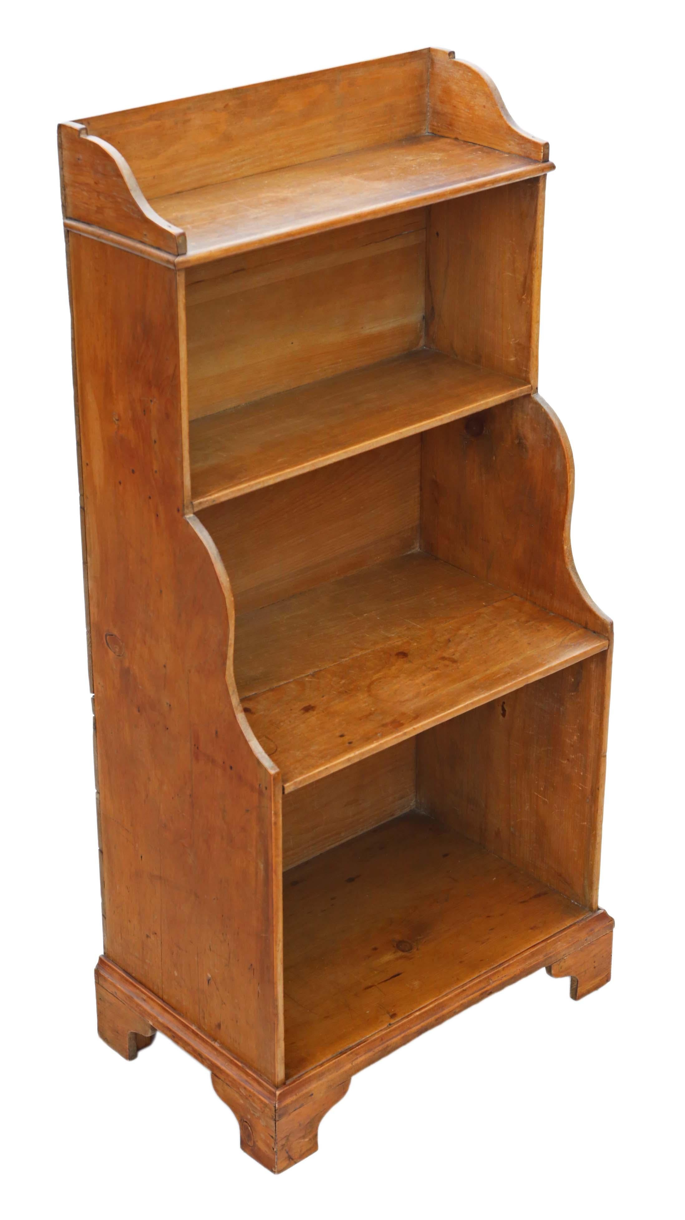 19th Century Victorian Pine Waterfall Bookcase Shelves In Good Condition In Wisbech, Cambridgeshire