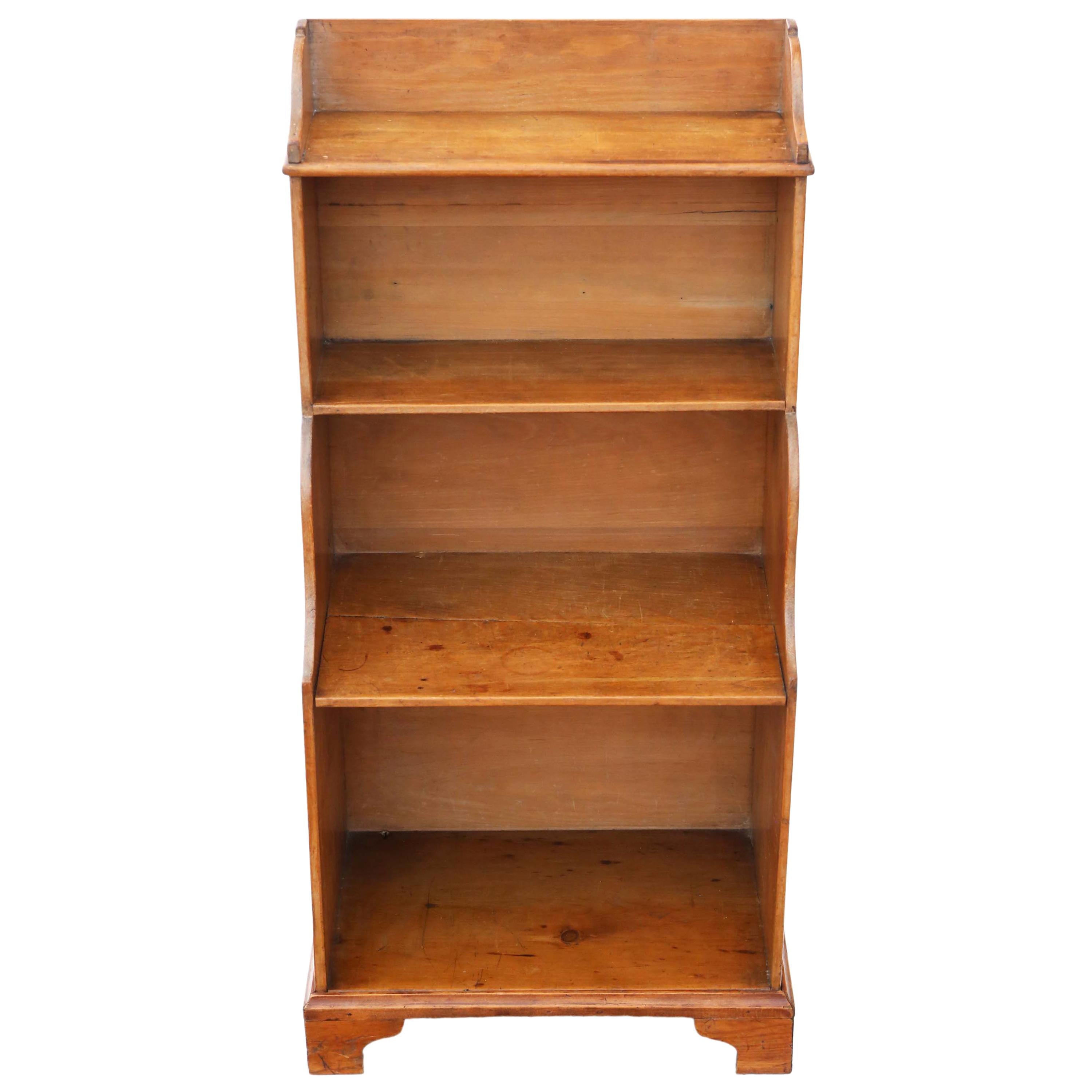 19th Century Victorian Pine Waterfall Bookcase Shelves