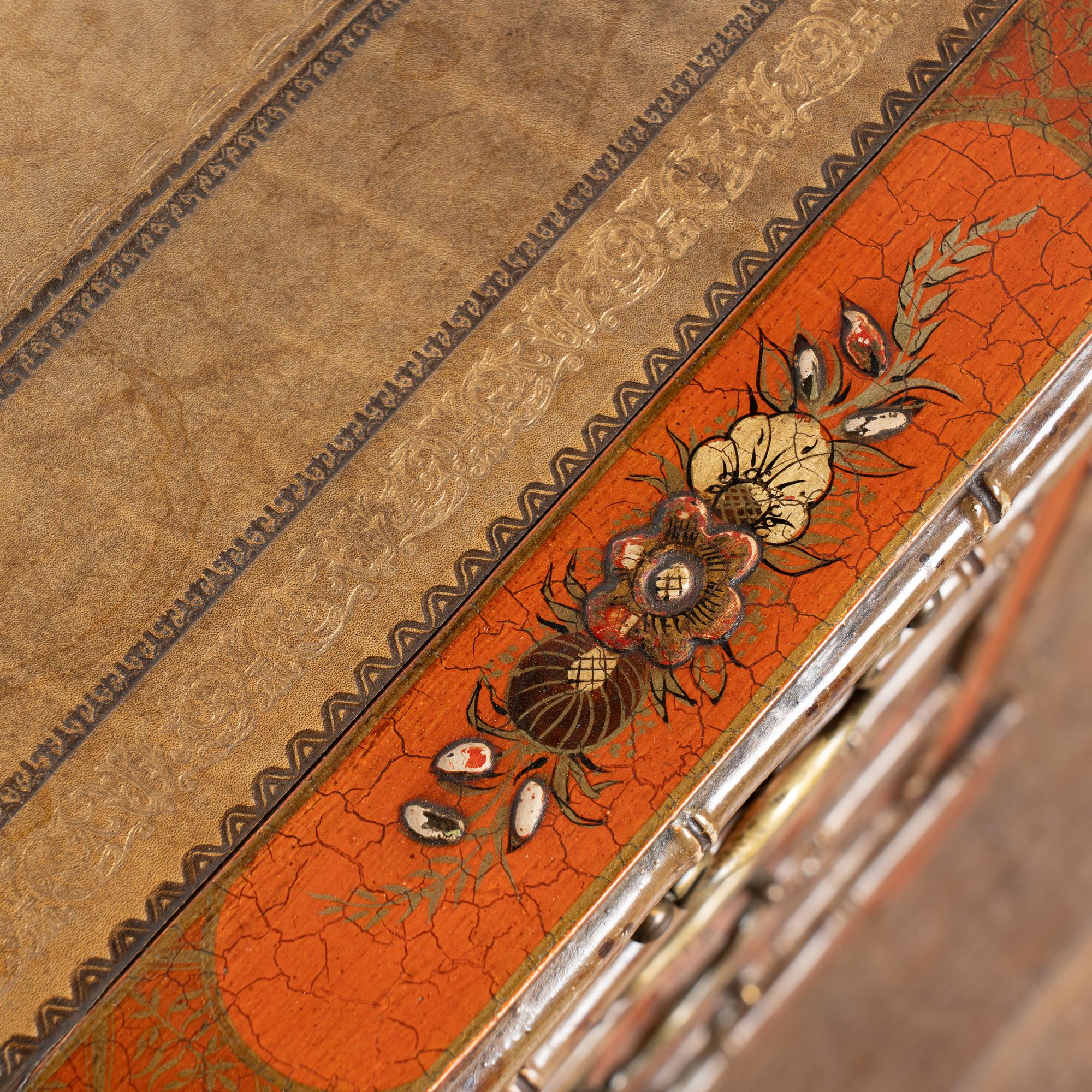 19th Century Victorian Red Chinoiserie Faux Bamboo English Partners Desk im Angebot 10