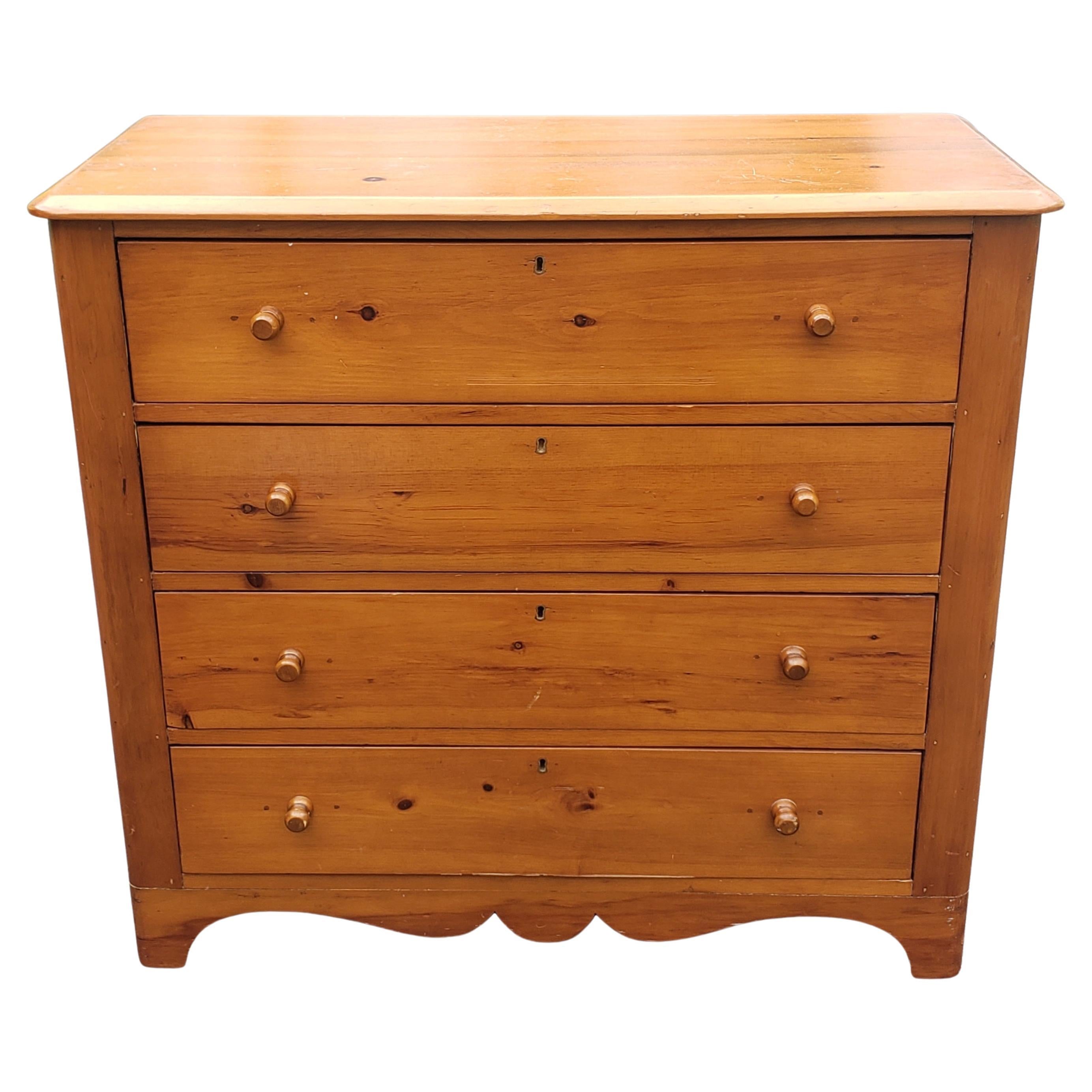 Very Large Victorian Pine Chest of Drawers, 5Drawer Chest For Sale at