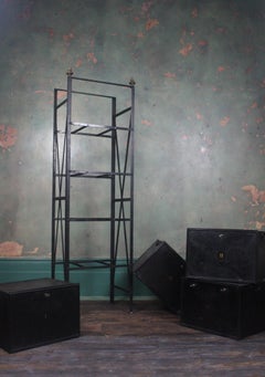 19th Century Victorian Riveted Wrought Iron Solicitors Deed Rack and Boxes