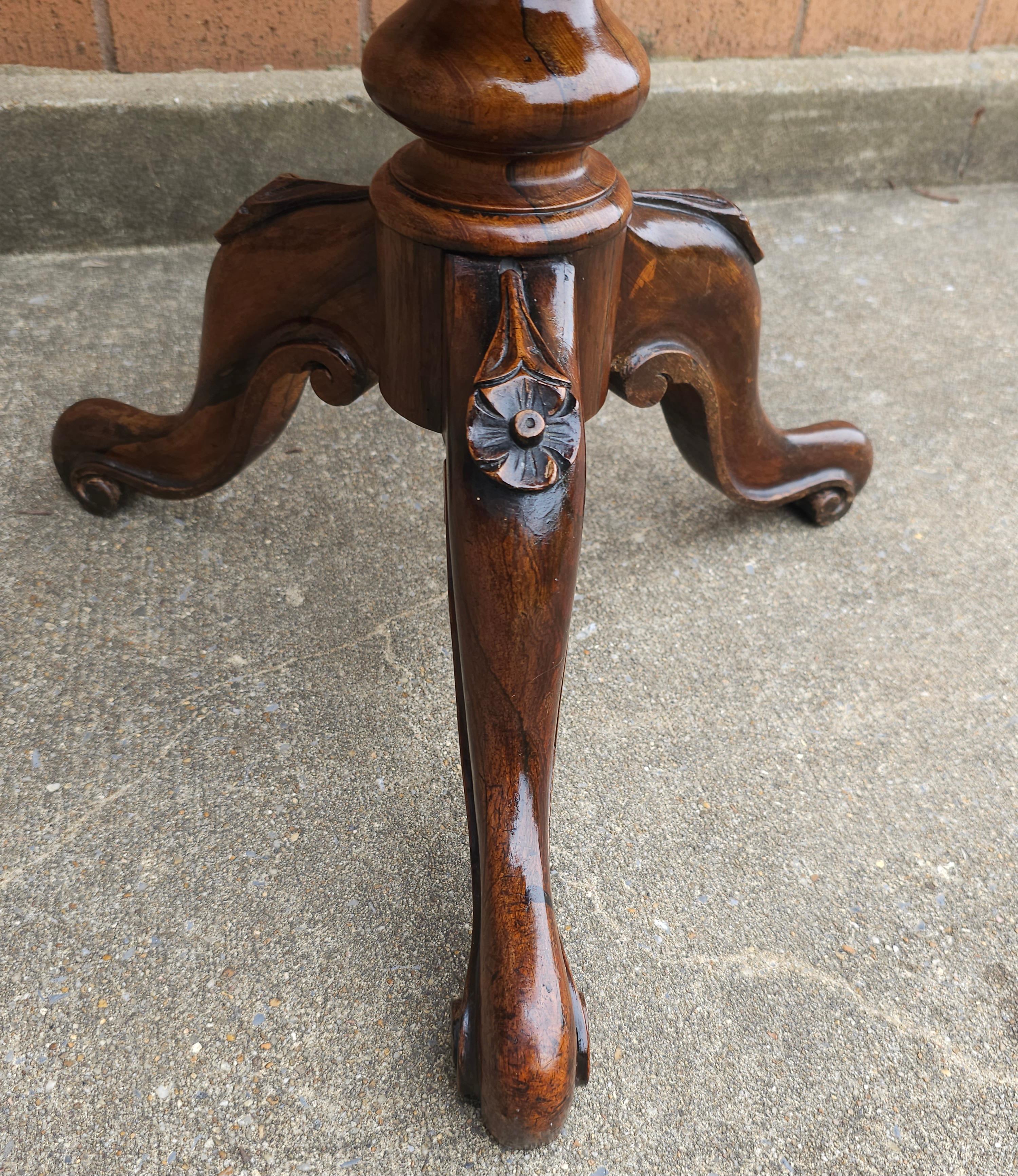 19th Century Victorian Rococo Revival Rosewood Tripod Sewing Stand For Sale 2