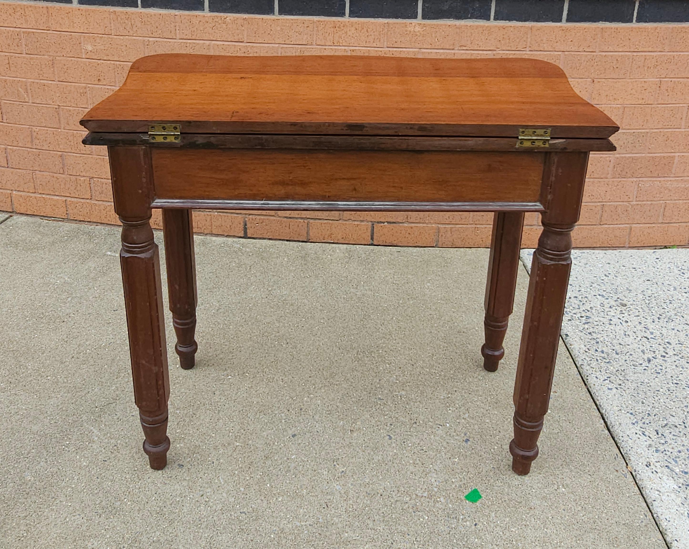 19th Century Victorian Rococo Style Walnut Serpentine Fold-Top Tea Table For Sale 9