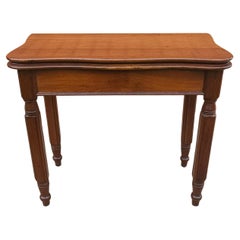 19th Century Victorian Rococo Style Walnut Serpentine Fold-Top Tea Table