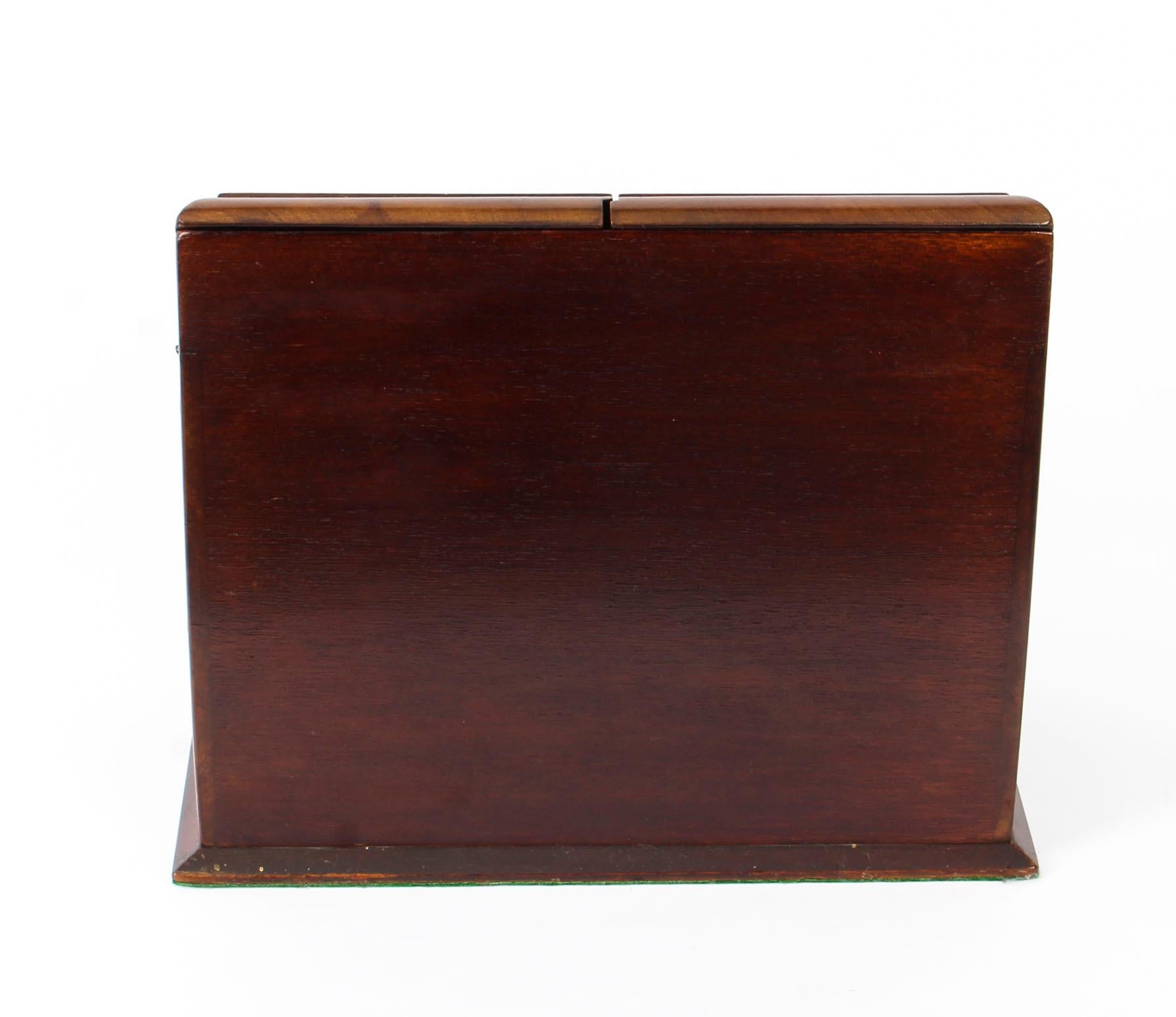 19th Century Victorian Rosewood and Mahogany Writing Stationery Box  8