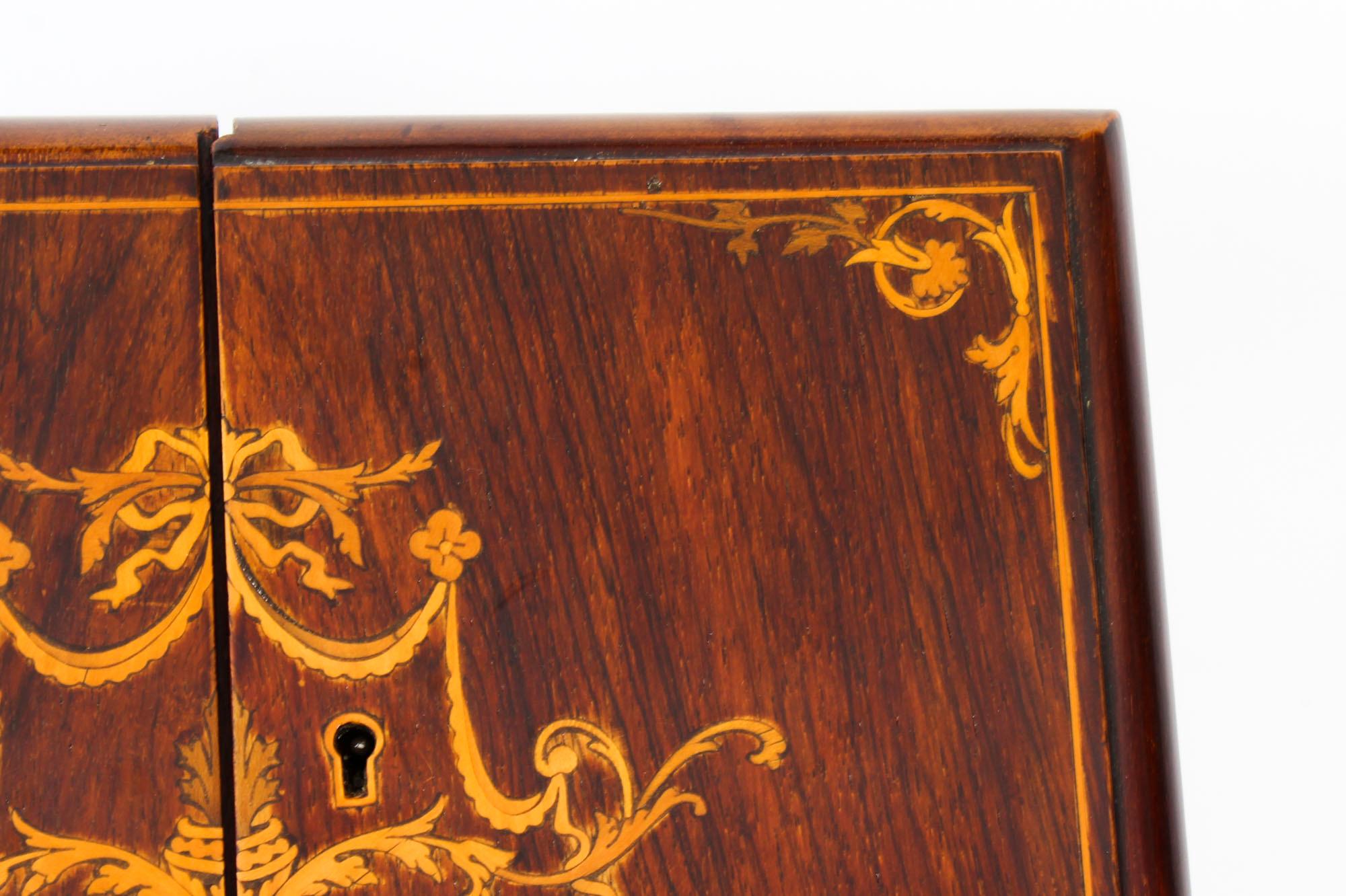 19th Century Victorian Rosewood and Mahogany Writing Stationery Box  In Good Condition In London, GB