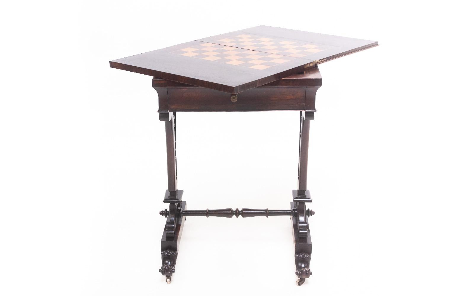 19th Century Victorian Rosewood Chess Table 5