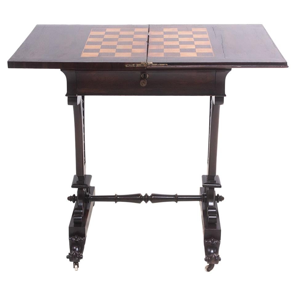 19th Century Victorian Rosewood Chess Table
