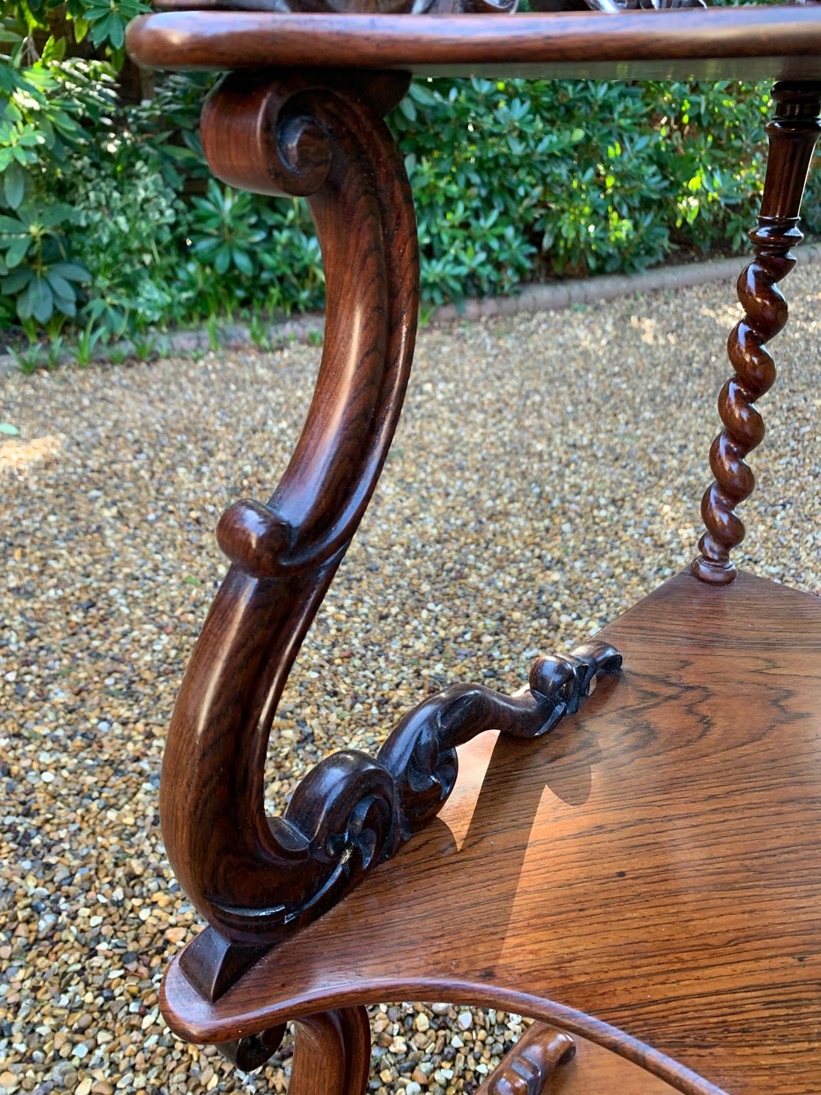 19th Century Victorian Rosewood Corner Whatnot 1