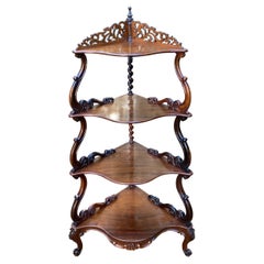 19th Century Victorian Rosewood Corner Whatnot