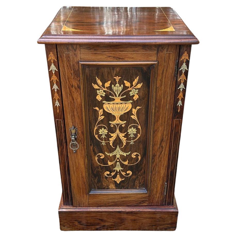 19th Century Victorian Rosewood Inlaid Cupboard