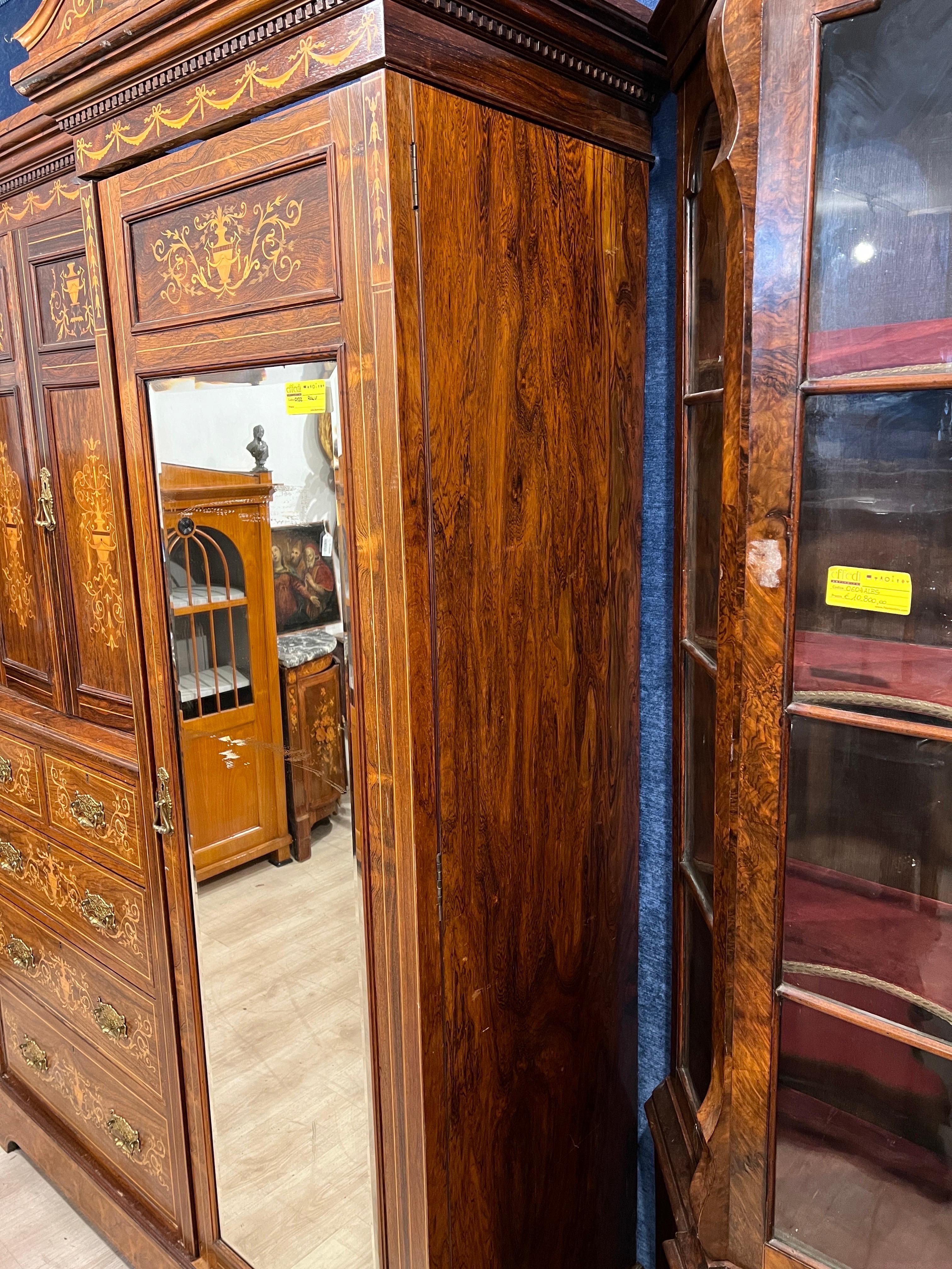 19th Century Victorian Rosewood Inlaid Wardrobes Maple&Co 1860  For Sale 11