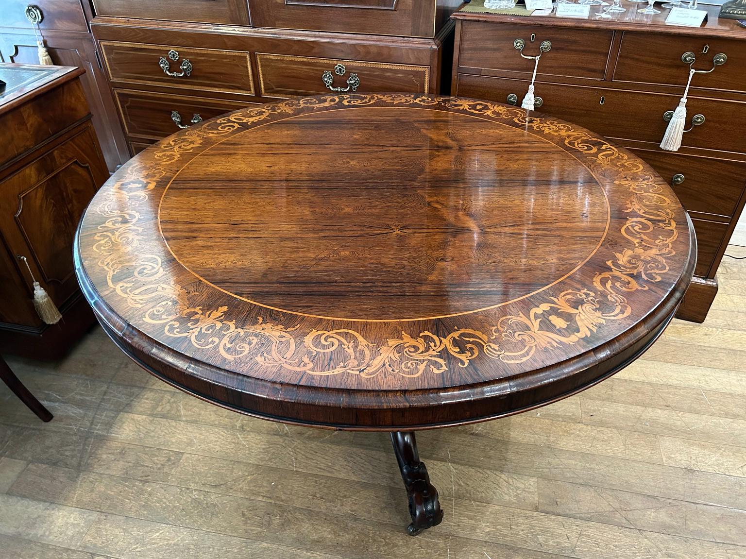 Table de salle à manger victorienne en palissandre du XIXe siècle à plateau basculant Bon état - En vente à Richmond, Surrey