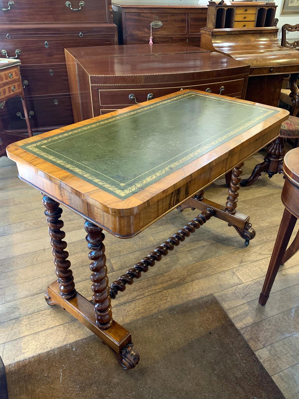 English 19th Century Victorian Rosewood Writing Table