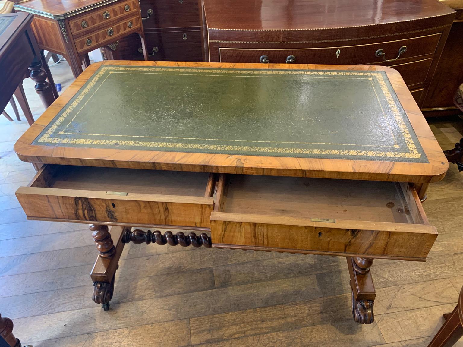 Hand-Crafted 19th Century Victorian Rosewood Writing Table