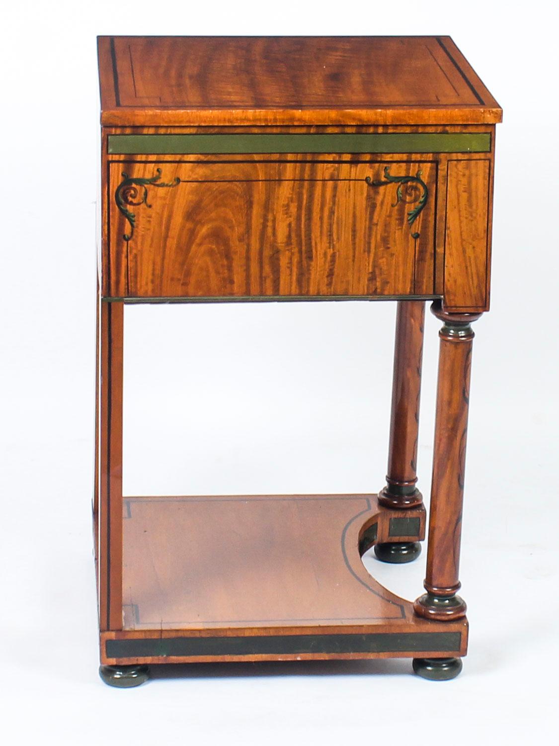19th Century Victorian Satinwood Pedestal Bedside Cabinet 7