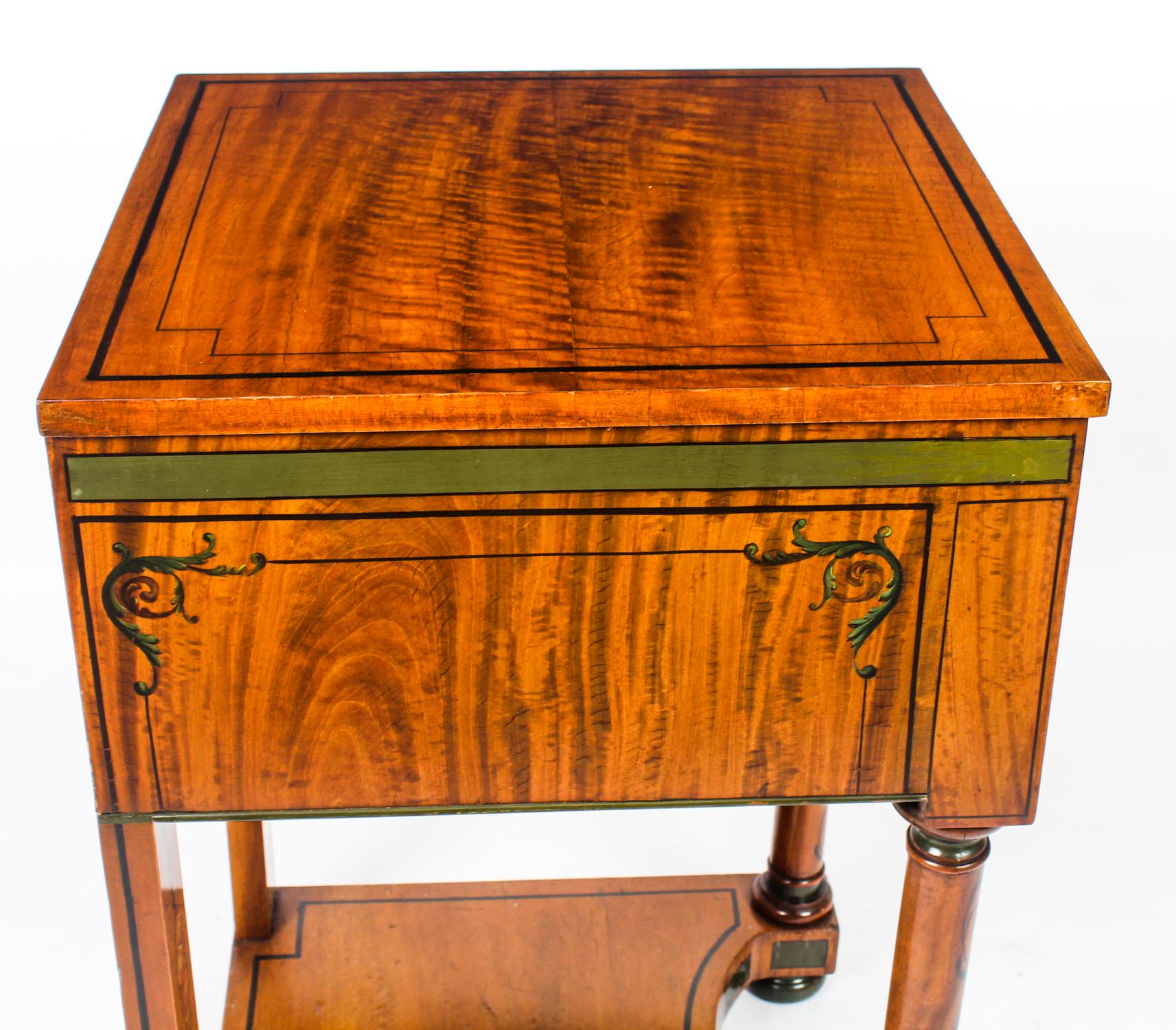 19th Century Victorian Satinwood Pedestal Bedside Cabinet 8