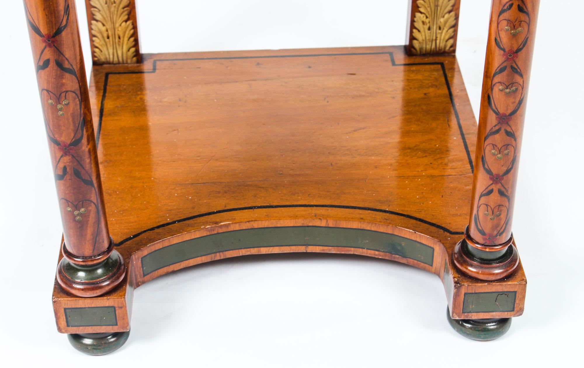 19th Century Victorian Satinwood Pedestal Bedside Cabinet 10