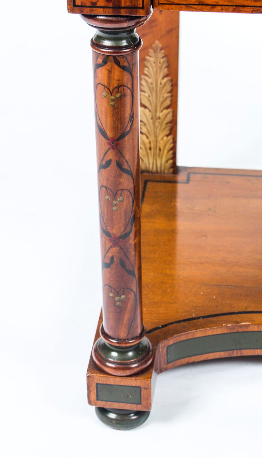 19th Century Victorian Satinwood Pedestal Bedside Cabinet 2