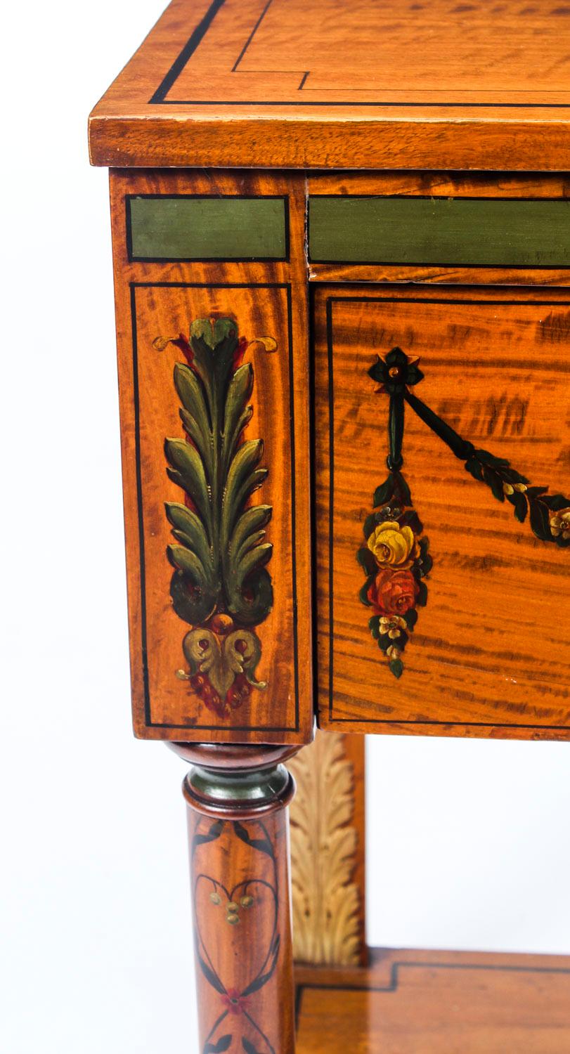 19th Century Victorian Satinwood Pedestal Bedside Cabinet 3