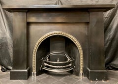 19th Century Victorian Scottish Belgian Black Marble Fireplace Surround