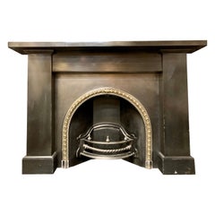 Antique 19th Century Victorian Scottish Belgian Black Marble Fireplace Surround