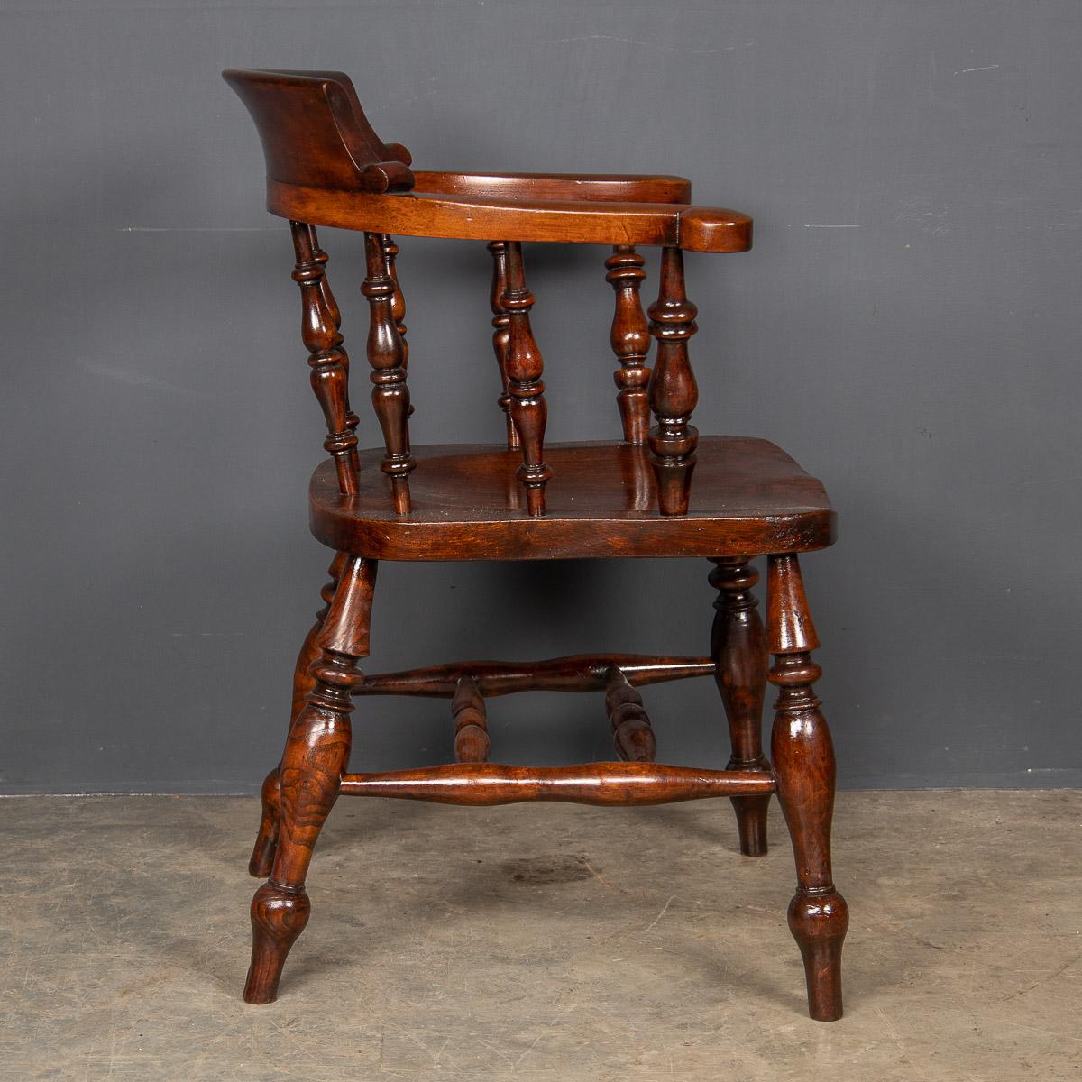 19th Century Victorian Set of Five Captains Elm Chairs, c.1870 2