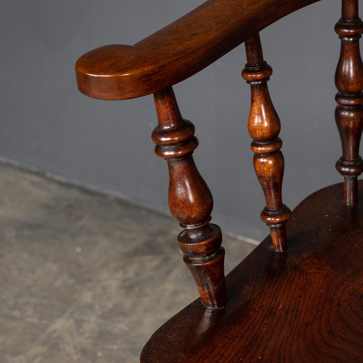 19th Century Victorian Set of Five Captains Elm Chairs, c.1870 3