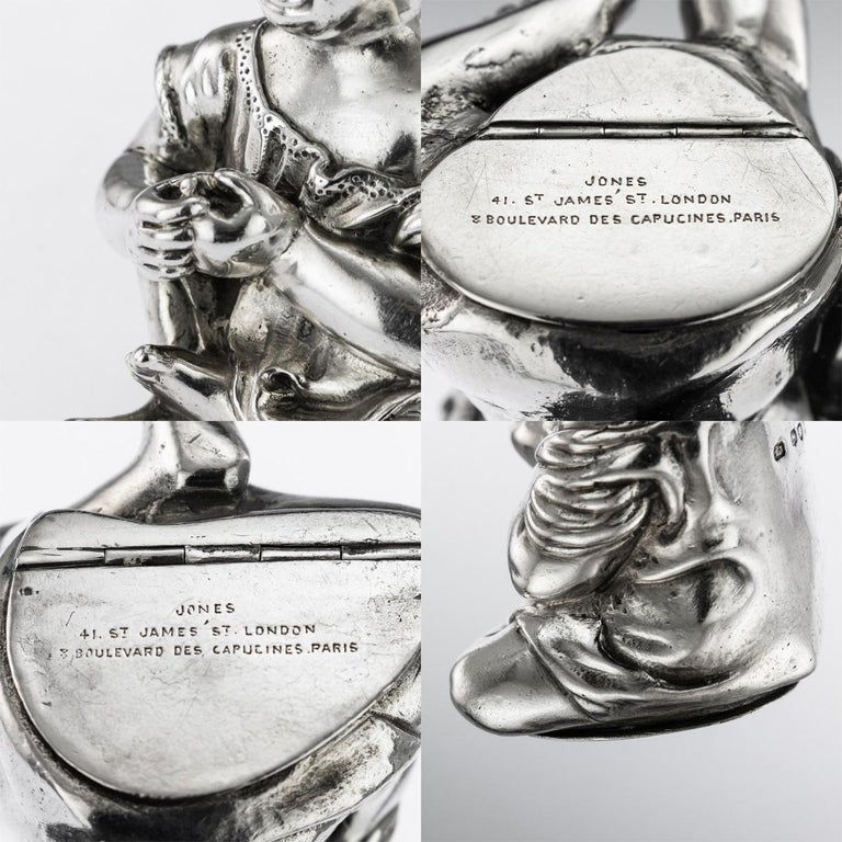 19th Century Victorian Silver Figurative Salt and Pepper, London, circa 1886 at 1stDibs