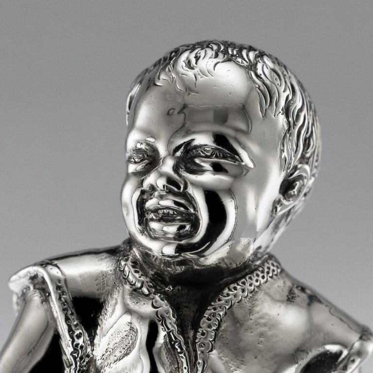 19th Century Victorian Silver Figurative Salt and Pepper, London, circa 1886 For Sale at 1stdibs