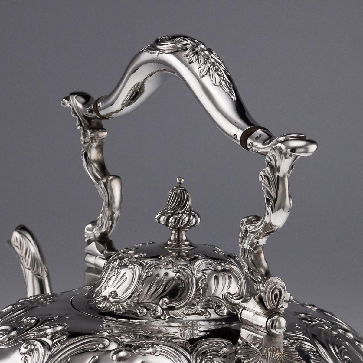 19th Century Victorian Silver Massive Tea Kettle Stand and Burner, circa 1855 1