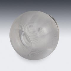 19th Century Victorian Silver-Mounted Glass Match Striker, c.1890