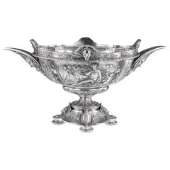 Antique 19th Century Victorian Silver Plate Centerpiece Bowl, Elkington, circa 1885