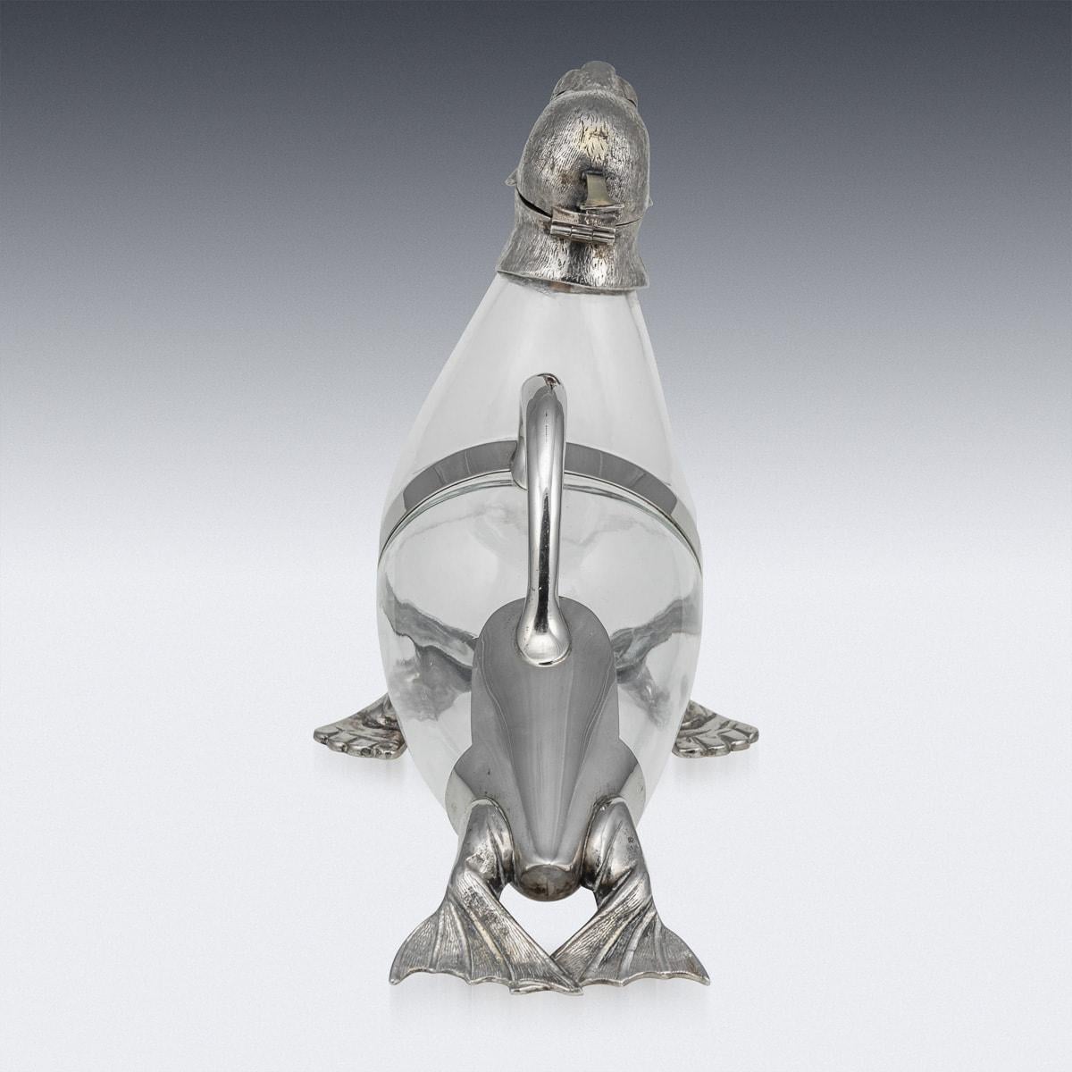 Other 19th Century Victorian Silver Plate Mounted Novelty Walrus Claret Jug c.1880 For Sale