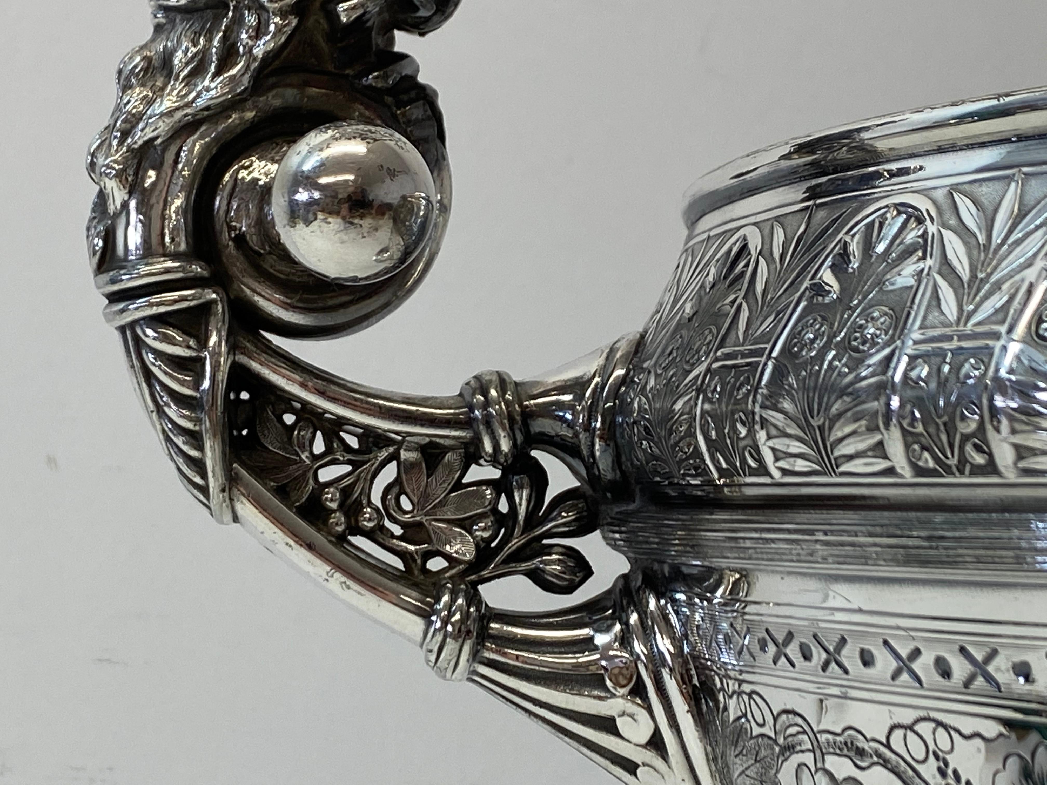 19th Century Victorian Silver Plate Punch Bowl For Sale 3