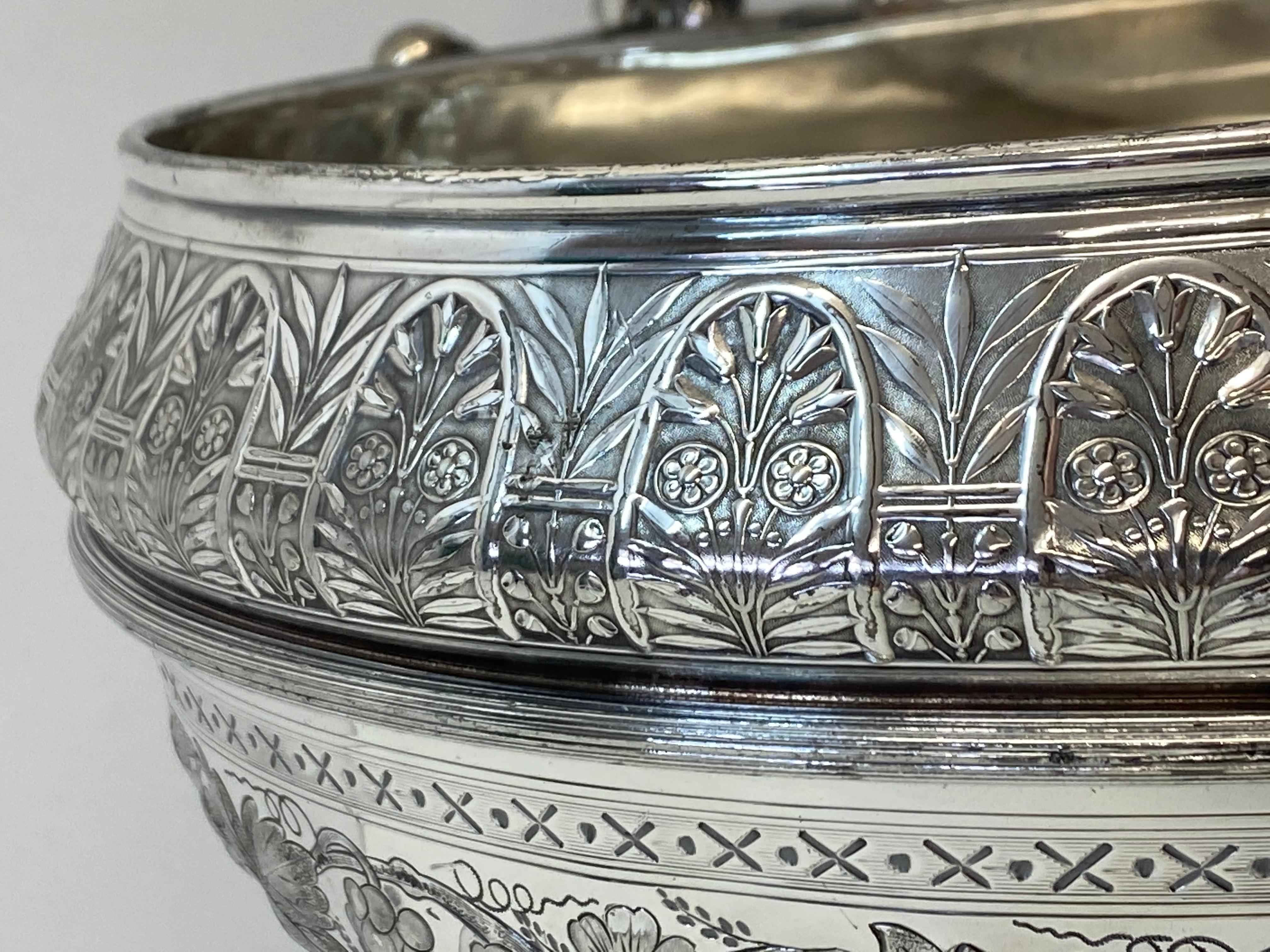 19th Century Victorian Silver Plate Punch Bowl In Good Condition For Sale In San Francisco, CA