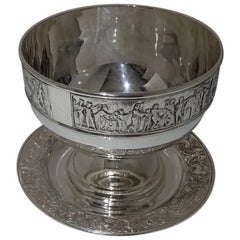 19th Century Victorian Silver-Plate Rose Bowl on Stand, circa 1890 Walker & Hall
