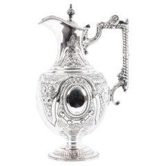 Antique 19th Century Victorian Silver Plated Claret Jug by Walker & Hall
