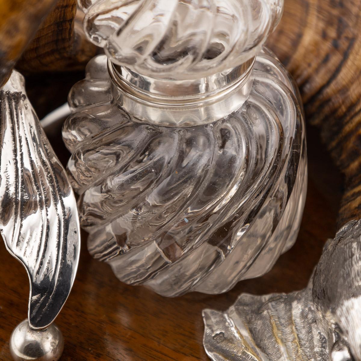 19th Century Victorian Silver Plated & Horn Dolphin Shaped Inkwell, C.1880 3