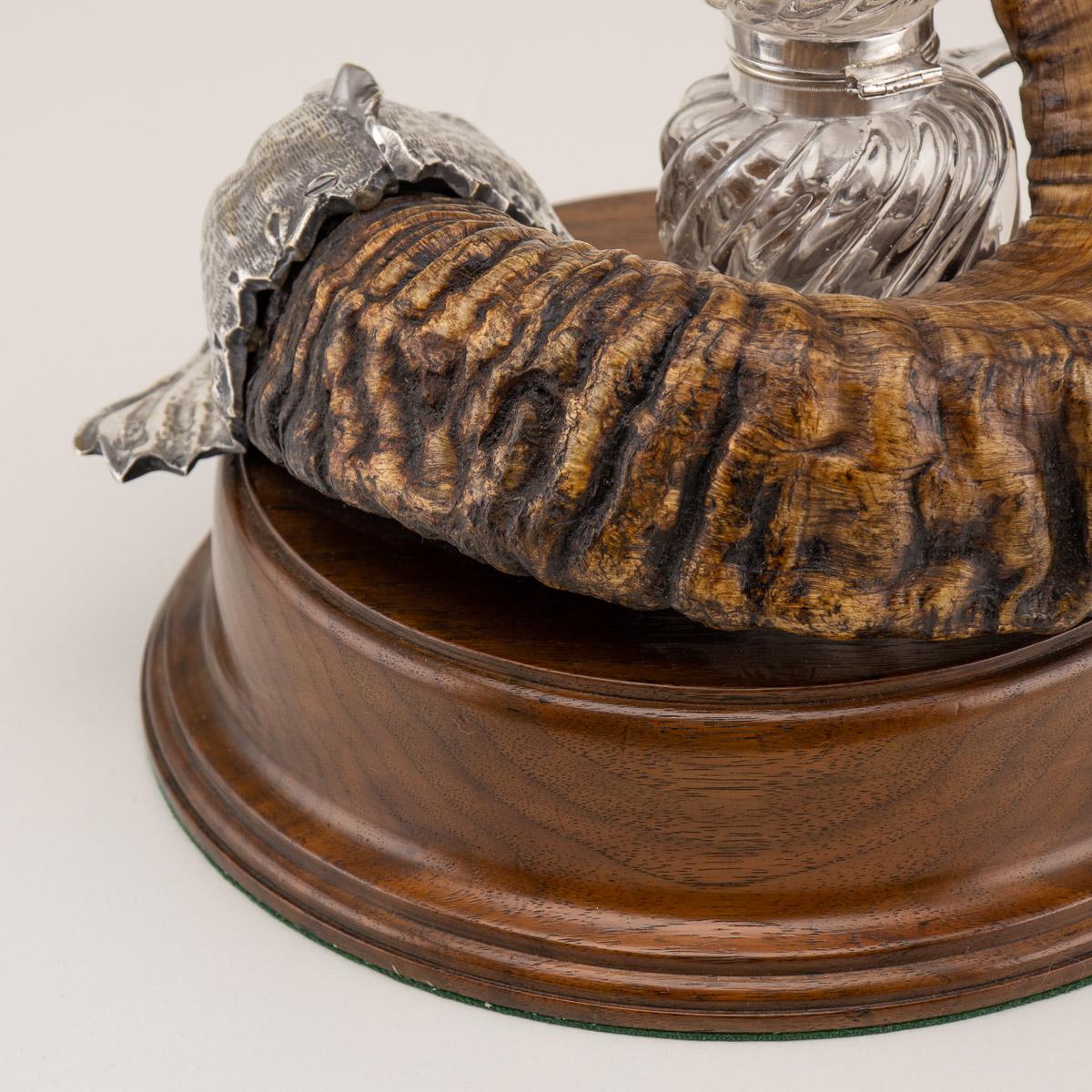 19th Century Victorian Silver Plated & Horn Dolphin Shaped Inkwell, C.1880 9
