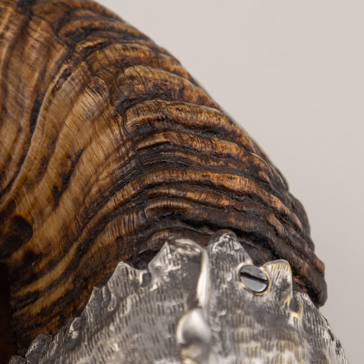 19th Century Victorian Silver Plated & Horn Dolphin Shaped Inkwell, C.1880 1