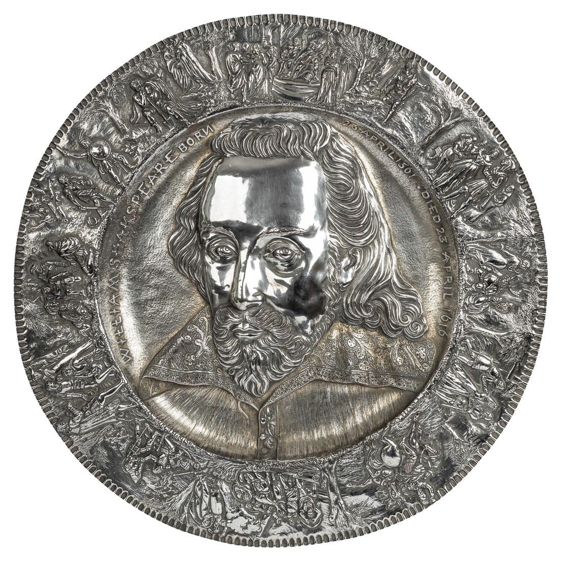 19th Century Victorian Silver Plated Shakespeare Charger, Elkington c.1850 For Sale