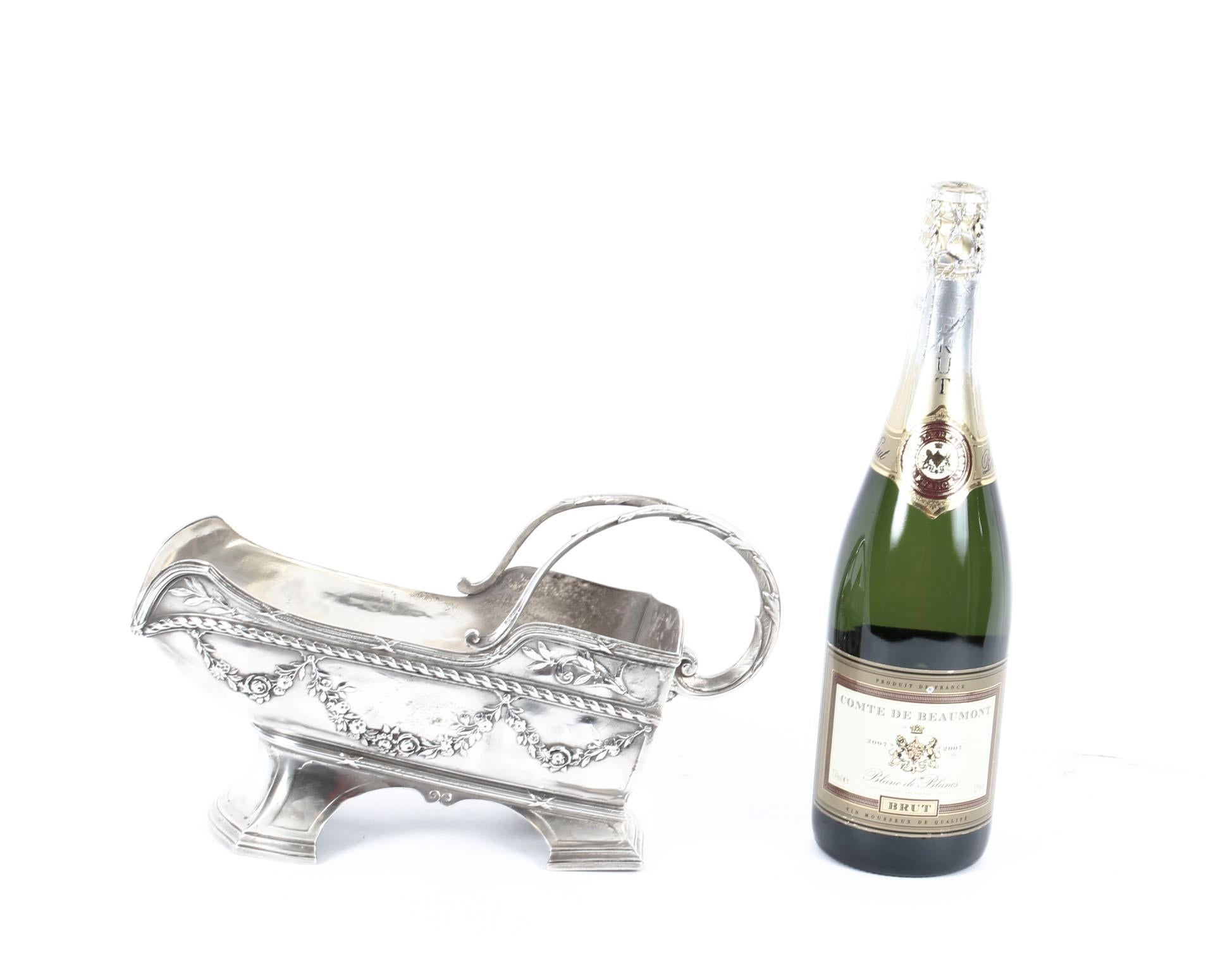 19th Century Victorian Silver Plated Wine Bottle Cradle 6