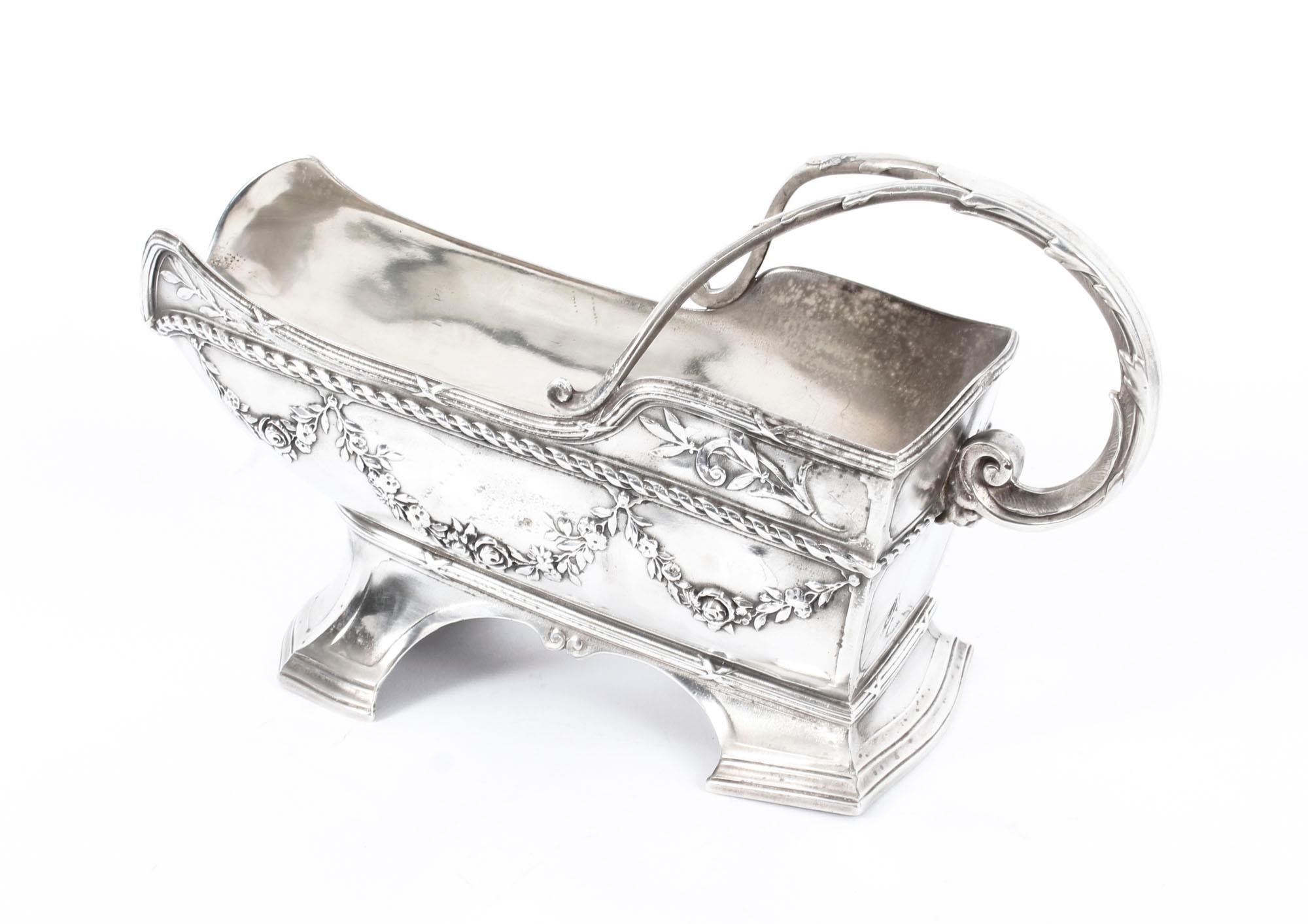 19th Century Victorian Silver Plated Wine Bottle Cradle 7