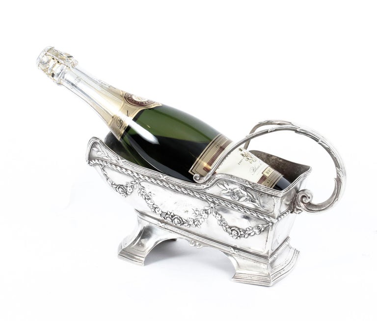 19th Century Victorian Silver Plated Wine Bottle Cradle at 1stDibs