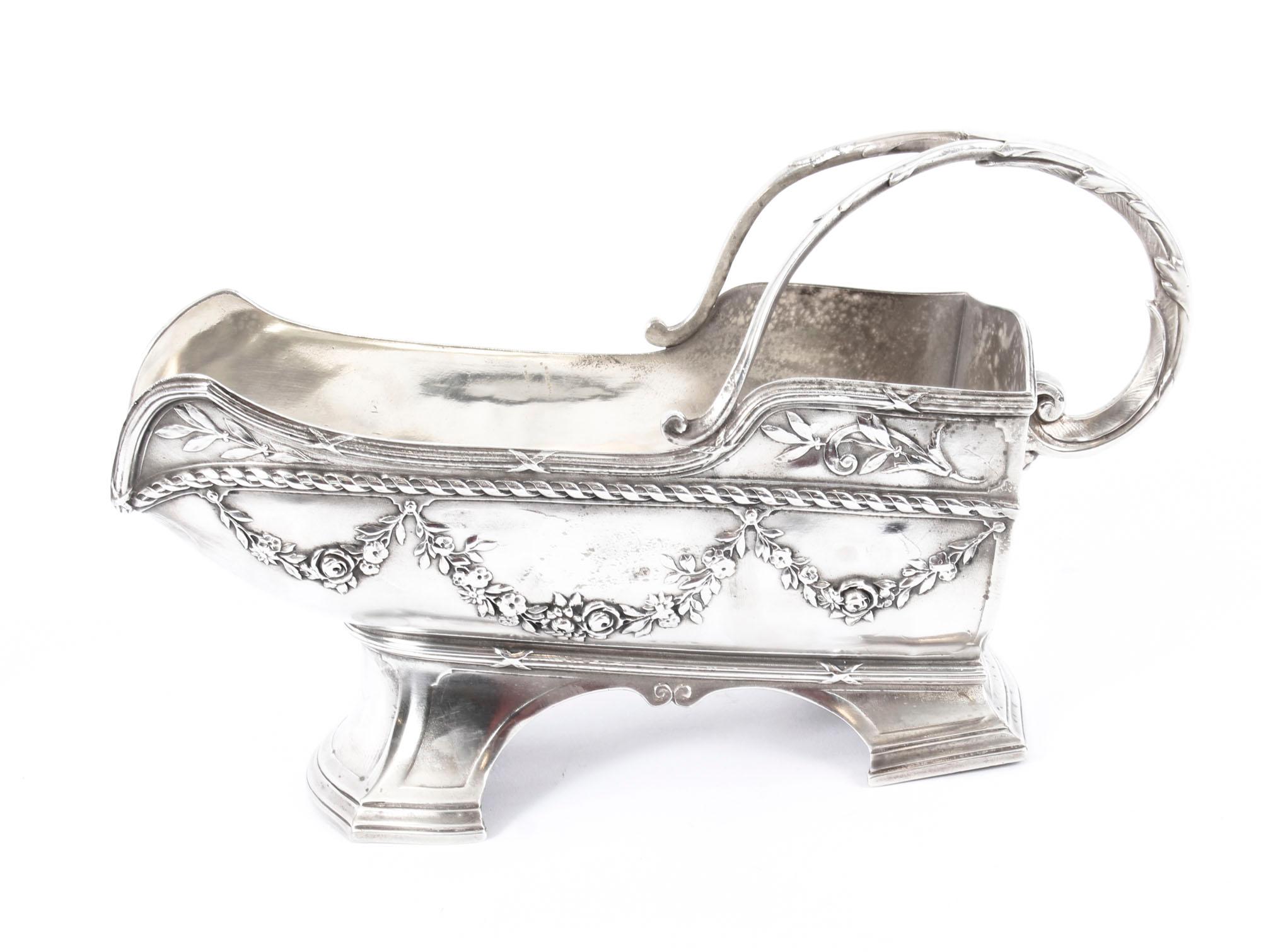 19th Century Victorian Silver Plated Wine Bottle Cradle 2