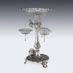 19th Century Victorian Silver Royal Artillery Centrepiece, circa 1874